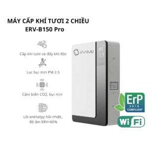 Máy cấp khí tươi 2 chiều treo tường JaamiJ ERV-B150 Pro – HEPA H13, cảm biến CO₂